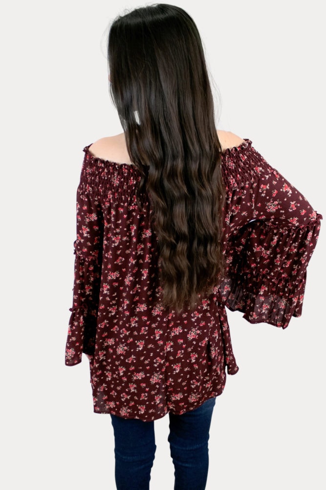 floral bell sleeve pregnancy top