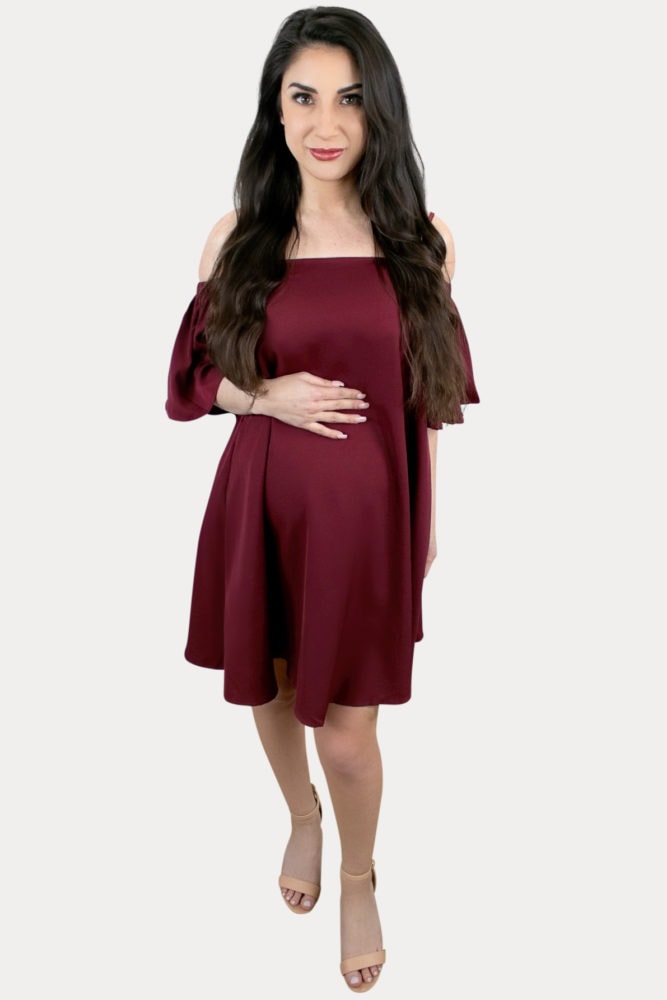ruffle sleeve pregnancy dress
