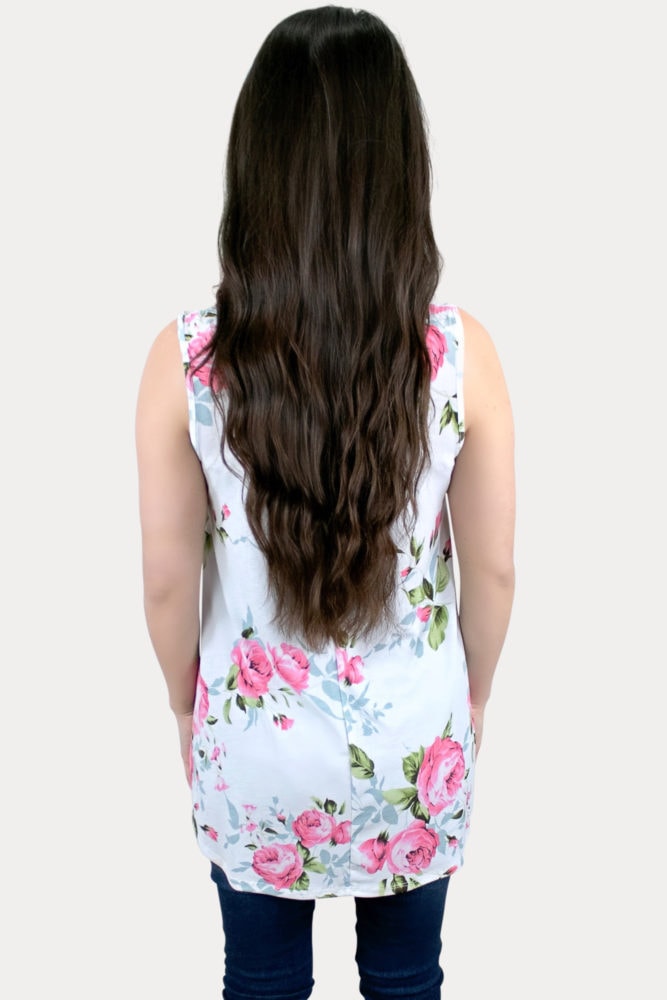 sleeveless floral maternity top