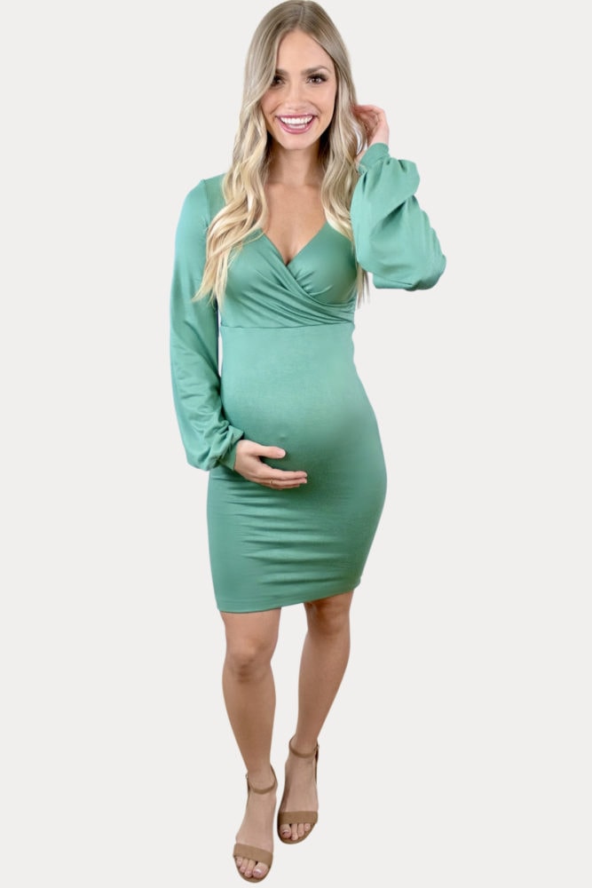 bishop sleeve maternity dress