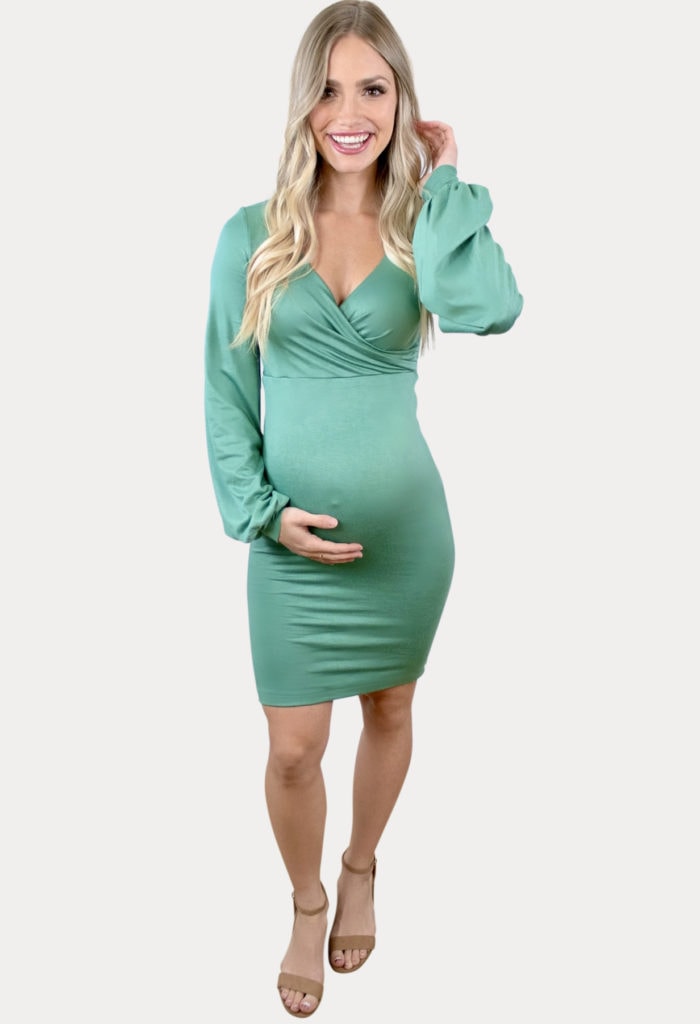 bishop sleeve maternity dress
