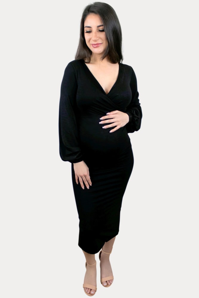maternity dress with bishop sleeves