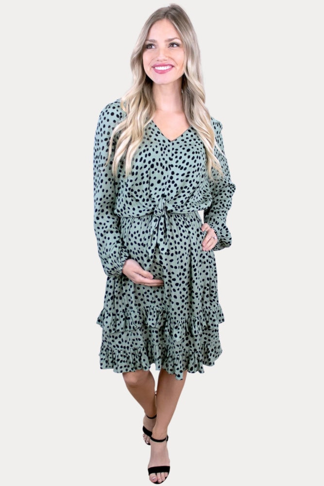 maternity dress with polka dots