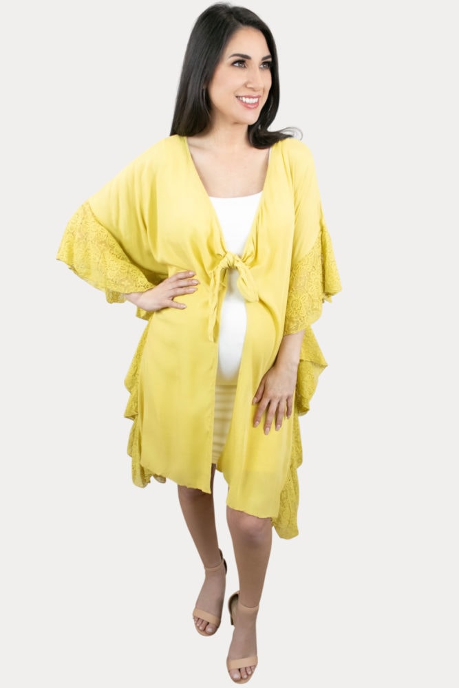 yellow pregnancy cardigan