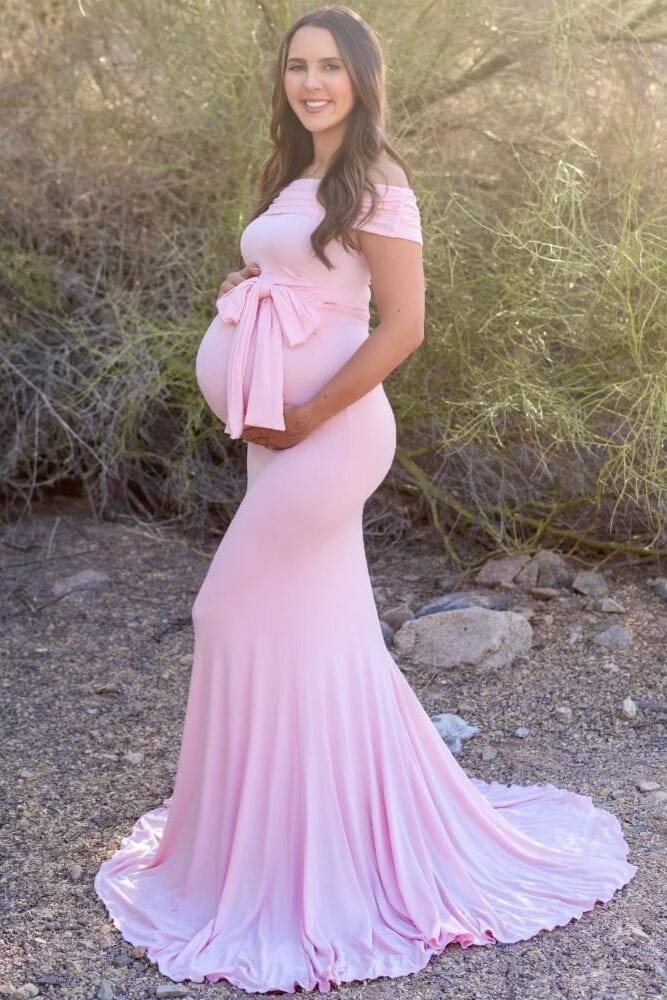 fold over maternity gown