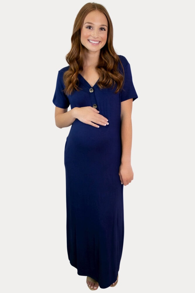 blue pregnancy maxi