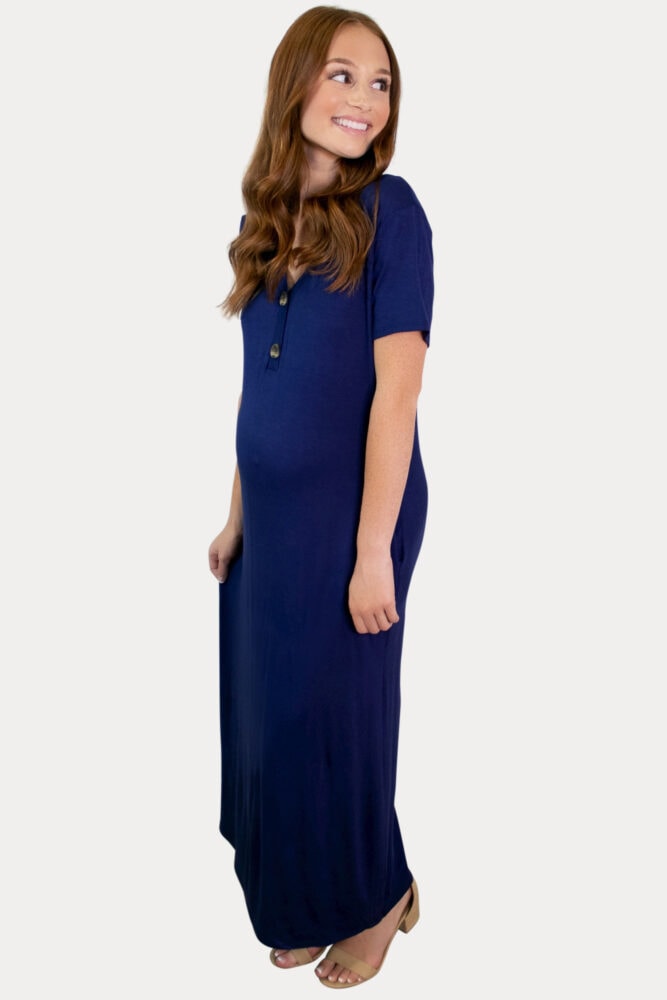 blue pregnancy maxi