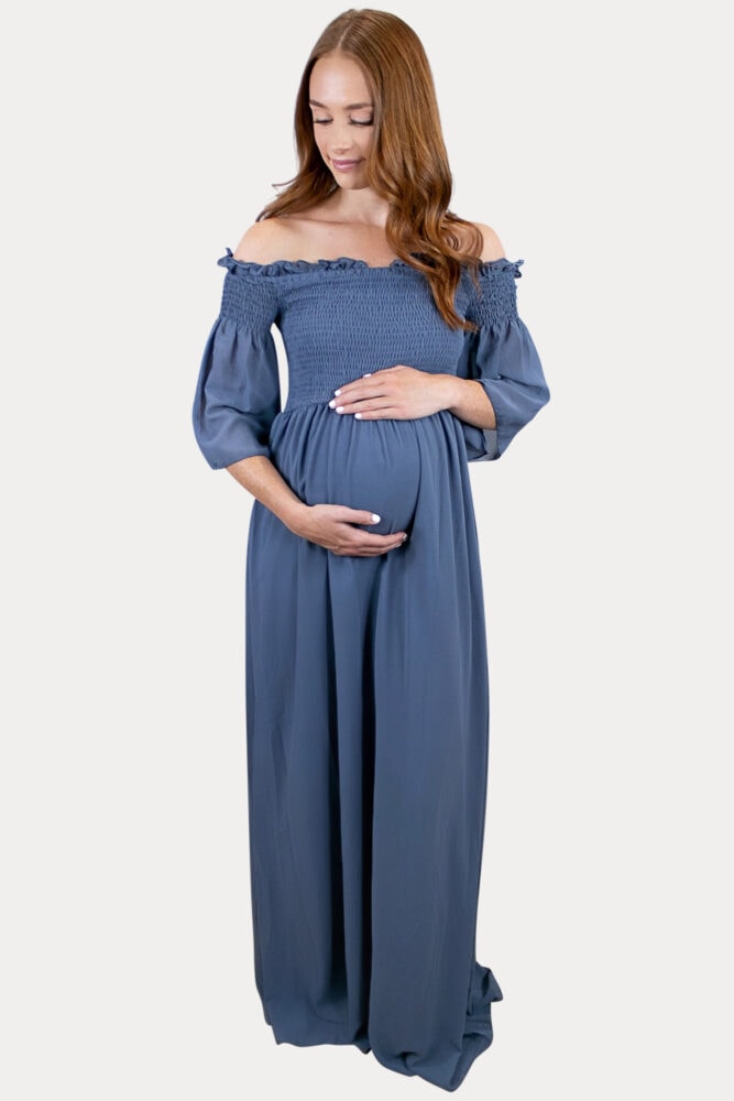 dark blue pregnancy dress