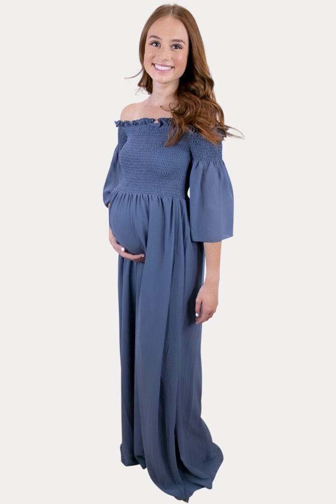 dark blue pregnancy dress