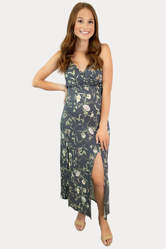 floral sweetheart pregnancy dress