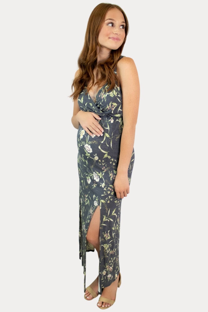 floral sweetheart pregnancy dress