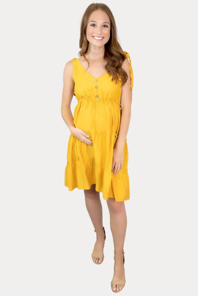 tie strap pregnancy dress