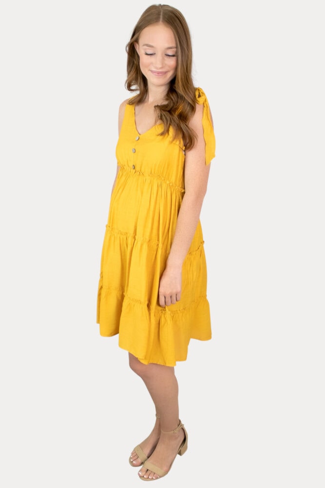 tie strap pregnancy dress