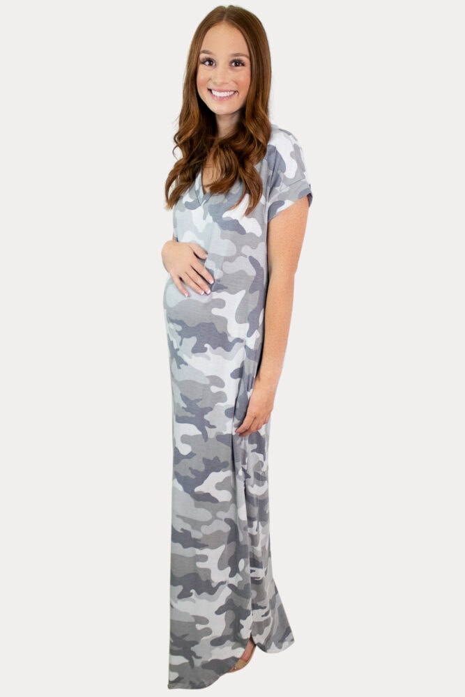 grey camo pregnancy dress