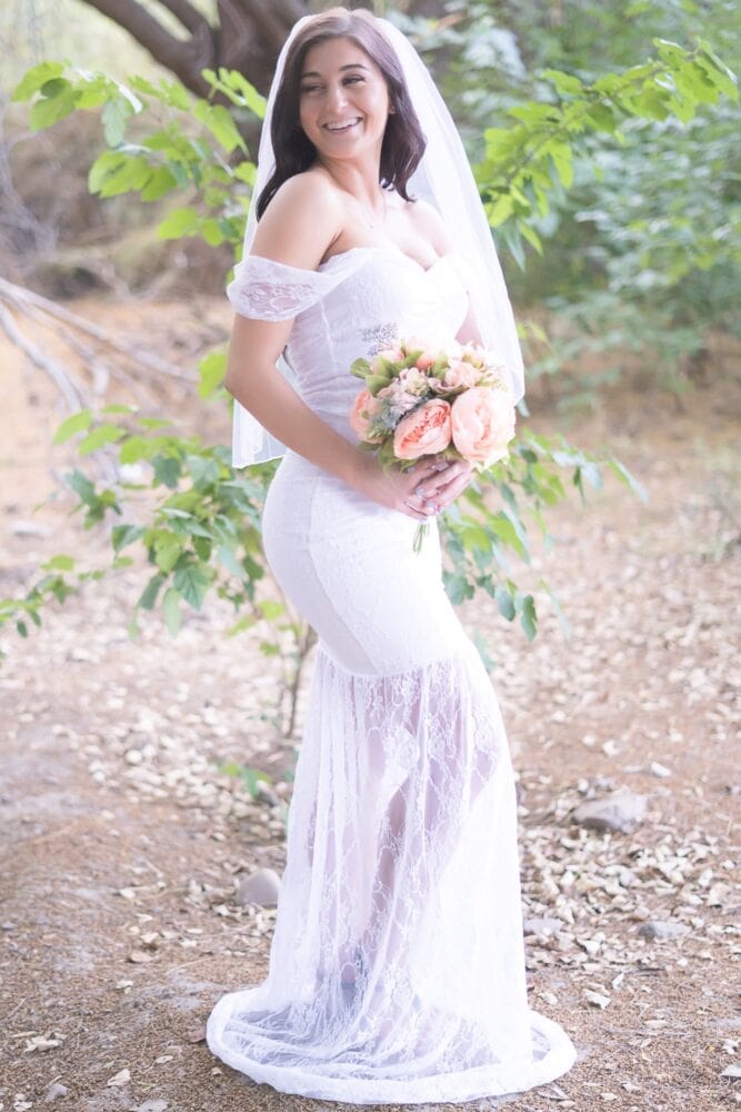 lace pregnancy wedding dress
