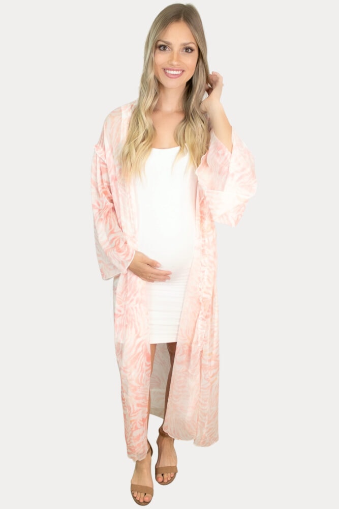 sheer zebra maternity kimono