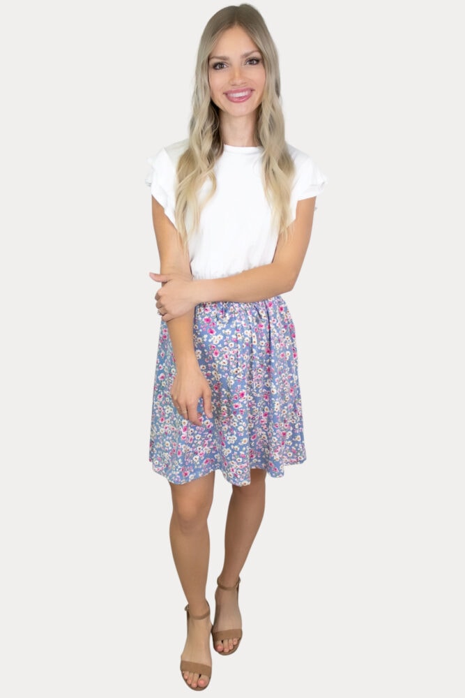 blue two tone maternity dress