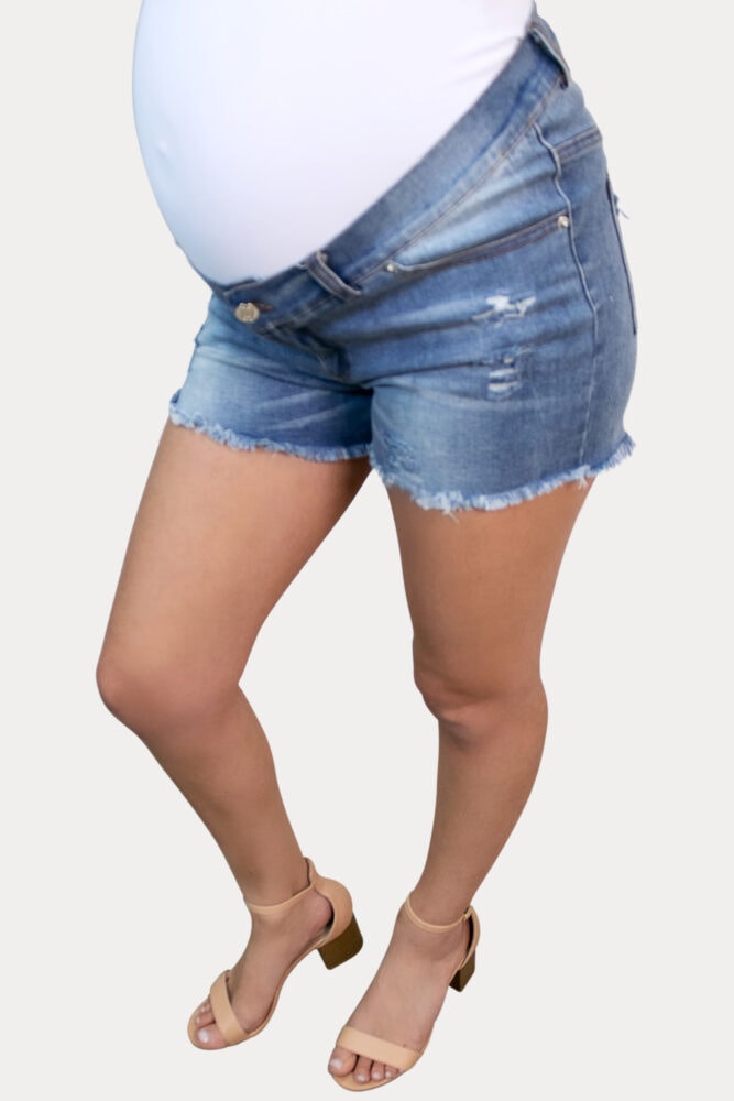 cut off maternity shorts