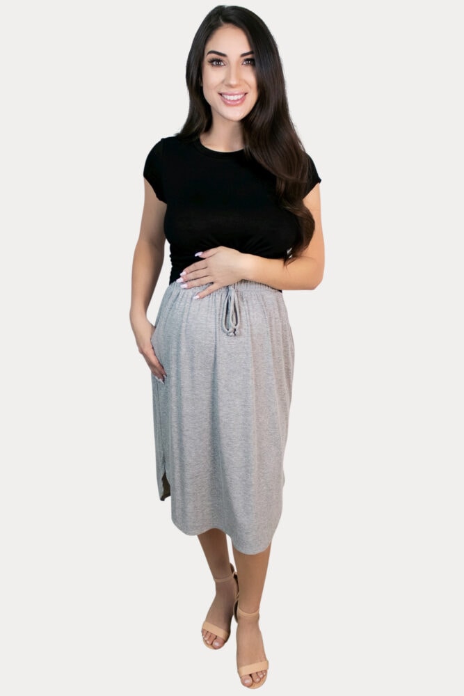 drawstring pregnancy skirt