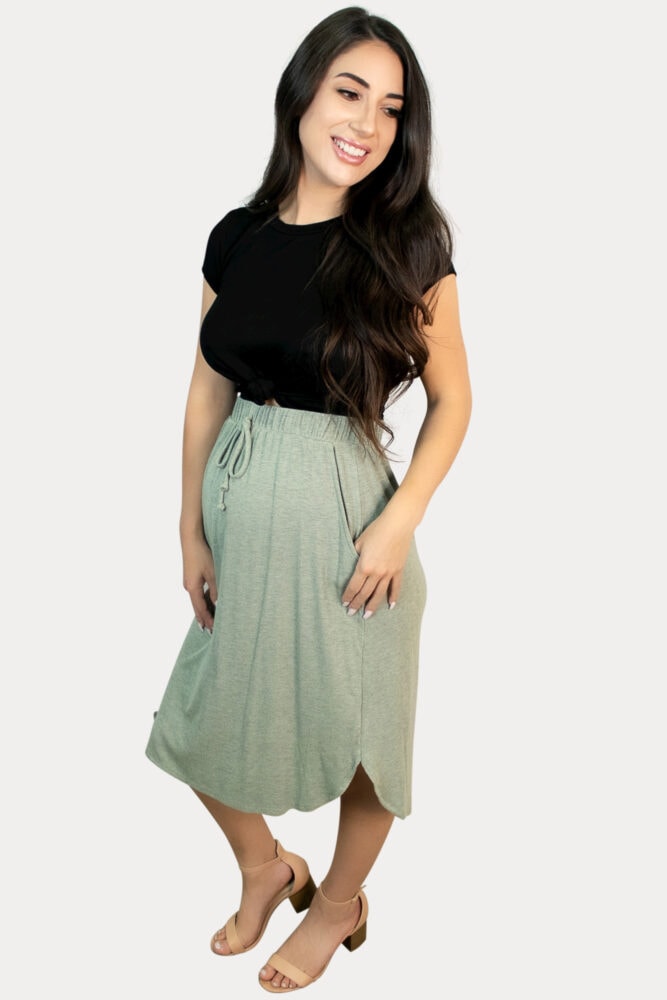 drawstring maternity skirt