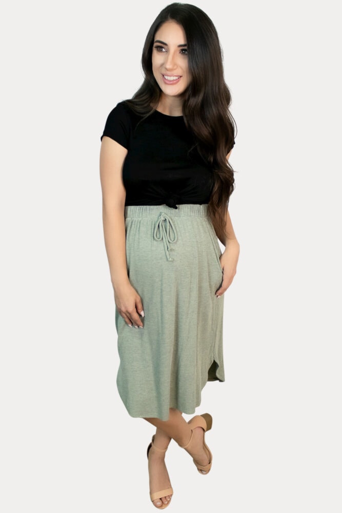 drawstring maternity skirt