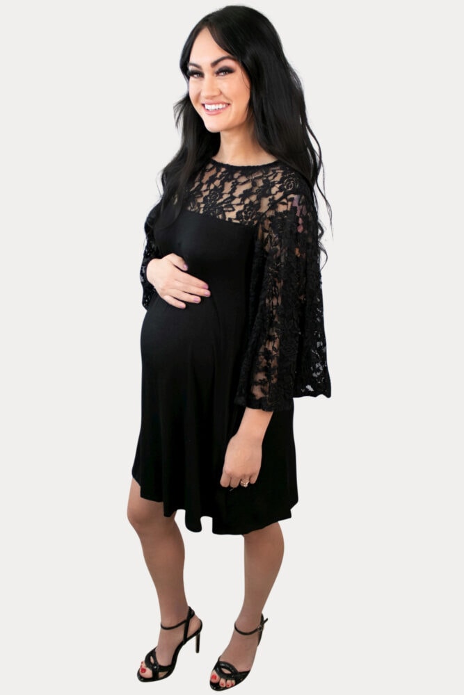 black lace pregnancy dress
