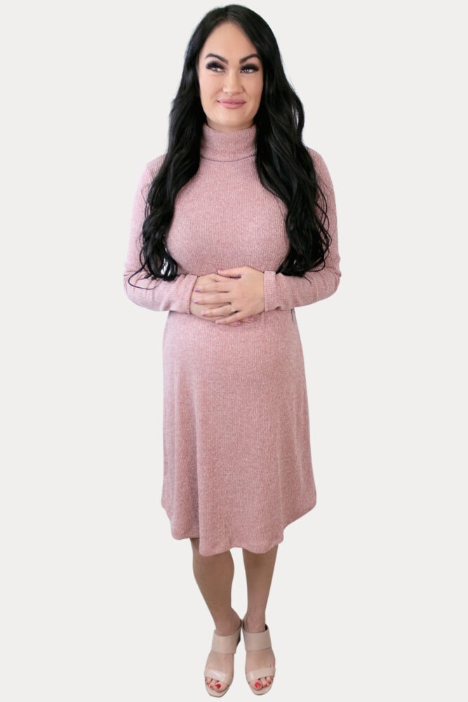 turtleneck pregnancy dress