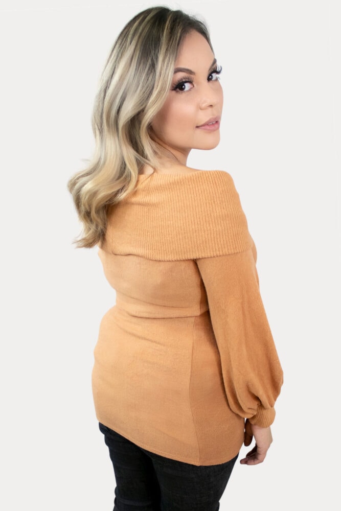 Fold Over Top with Bishop Sleeves, Rust1