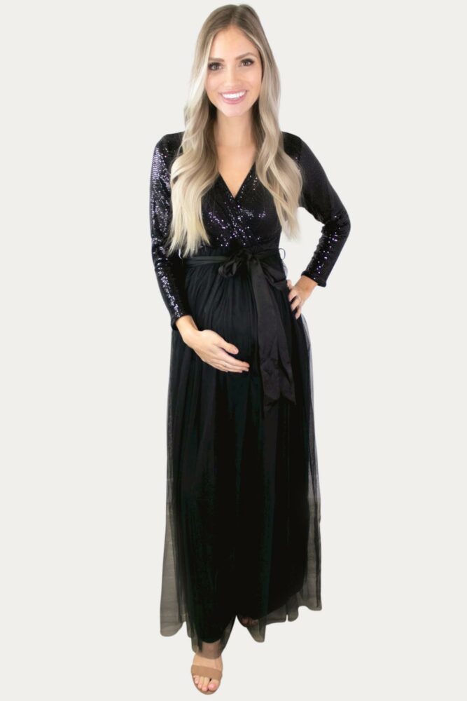 sequin maternity dress