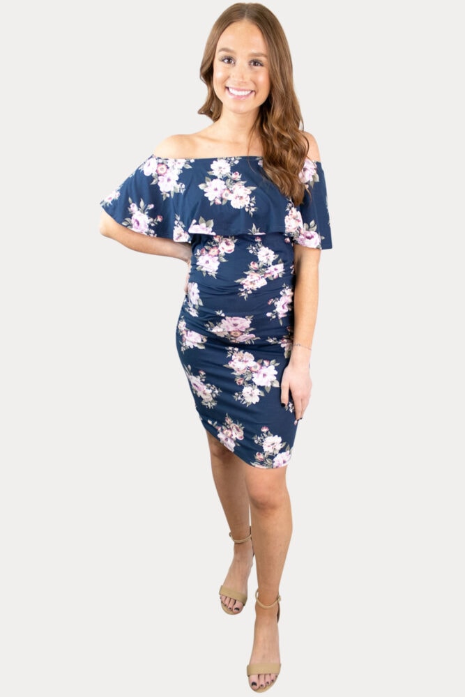 Navy blue maternity dress