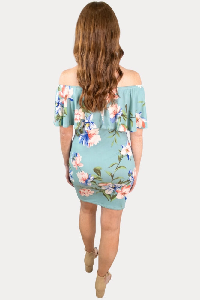 green maternity dress