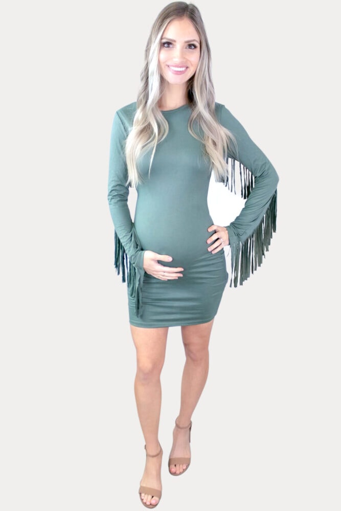 fringe maternity dress