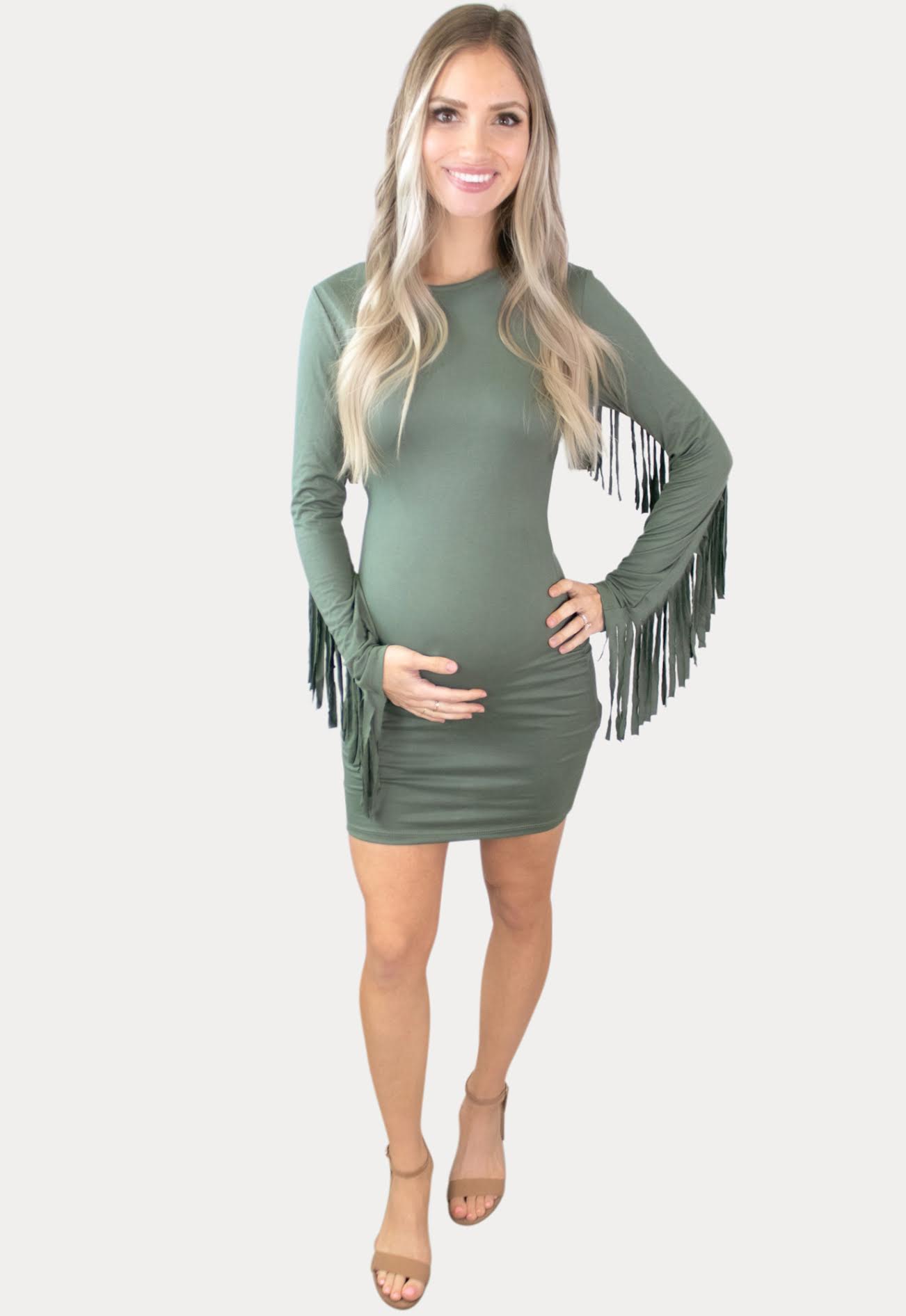 fringe maternity dress