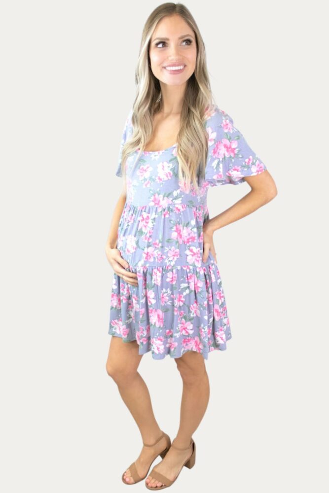 Short Sleeve Babydoll Maternity Dress