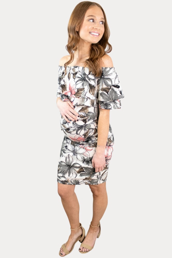 classy floral maternity dress