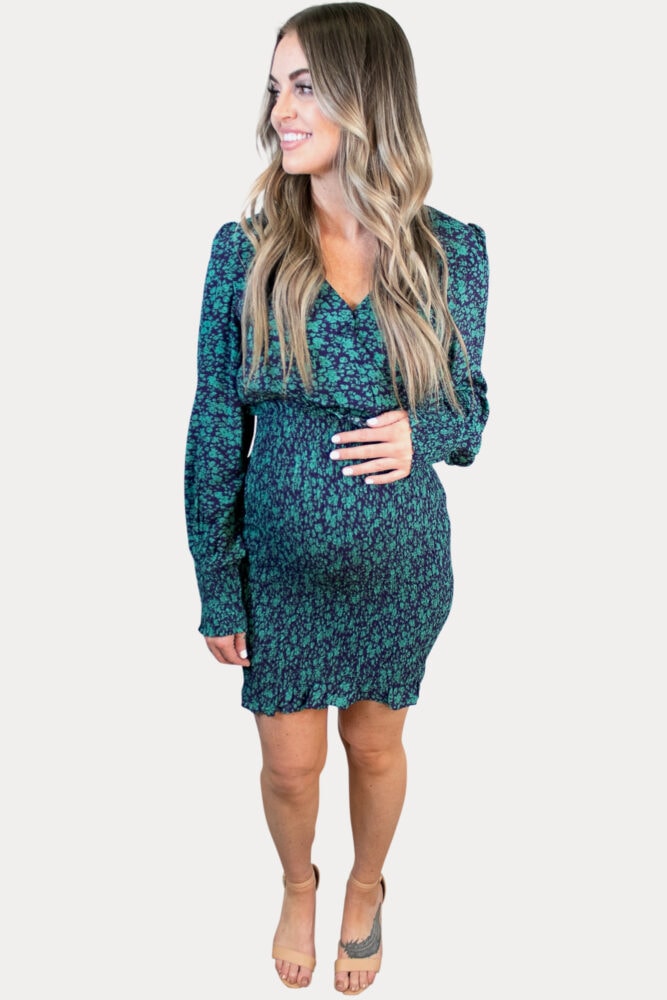 floral bodycon pregnancy dress