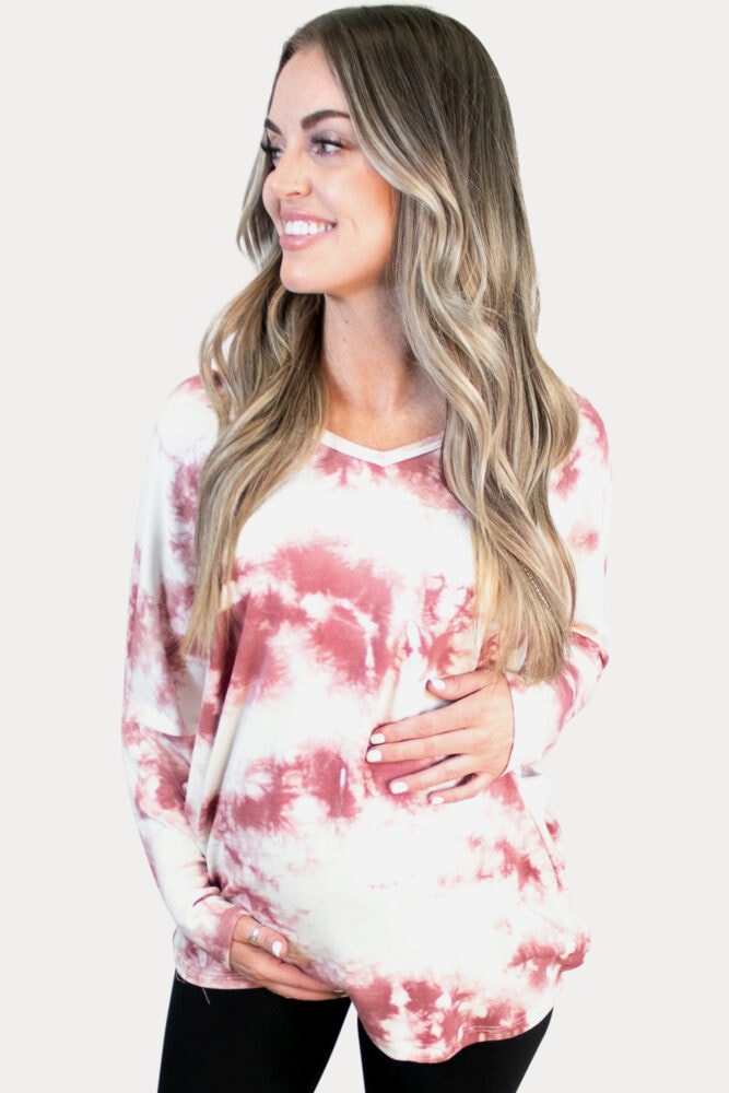 pink maternity top