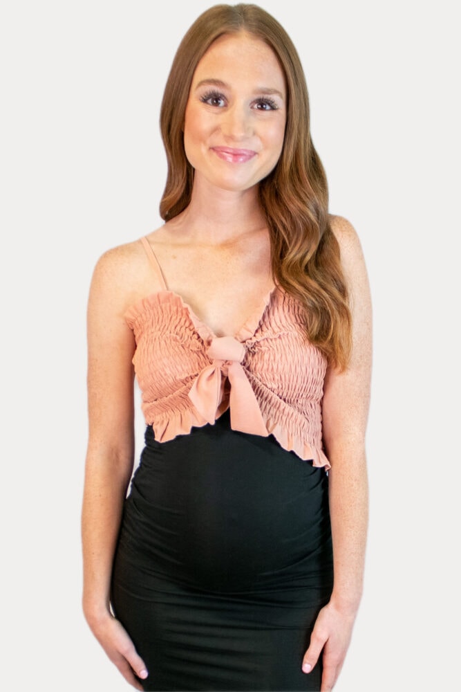 peach maternity top