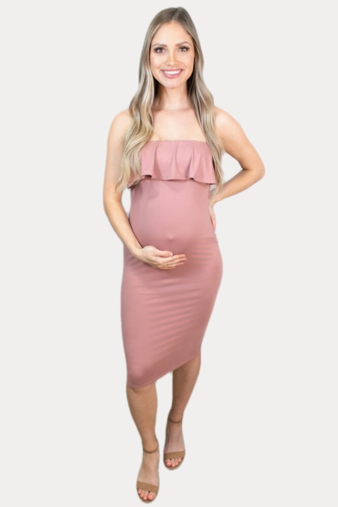 mauve pregnancy dress