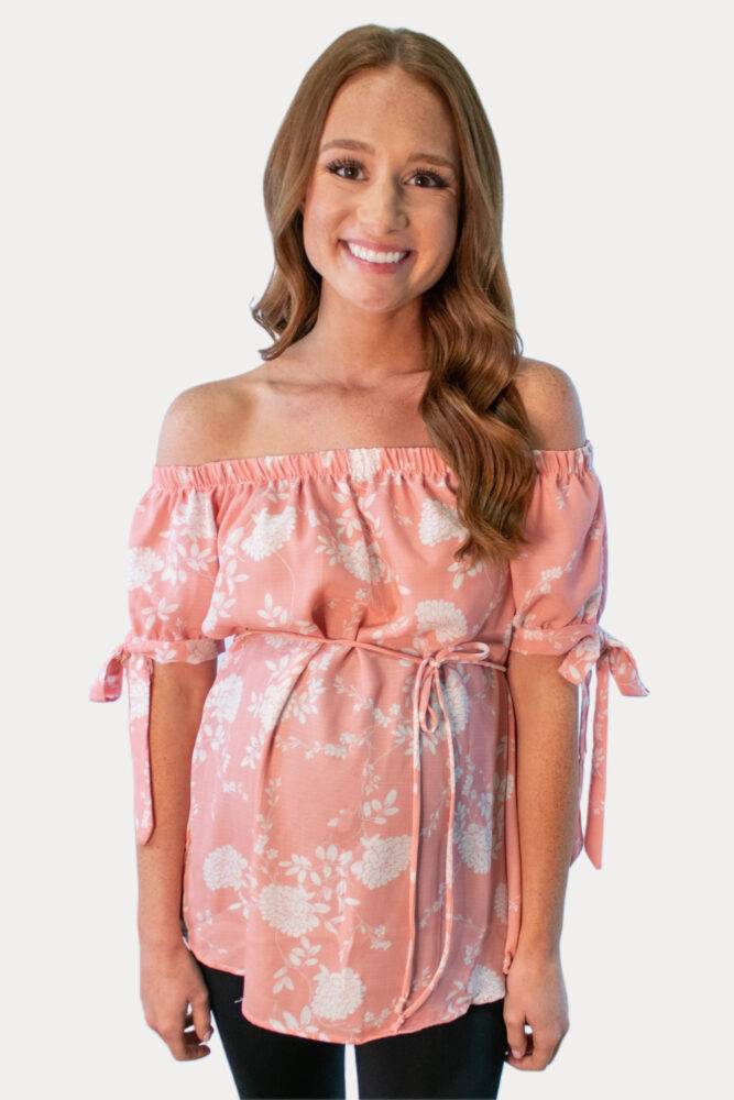 pink floral pregnancy top