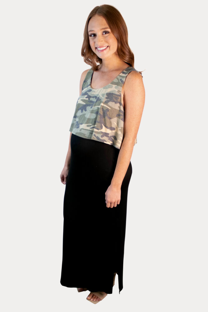 camo print maternity dress