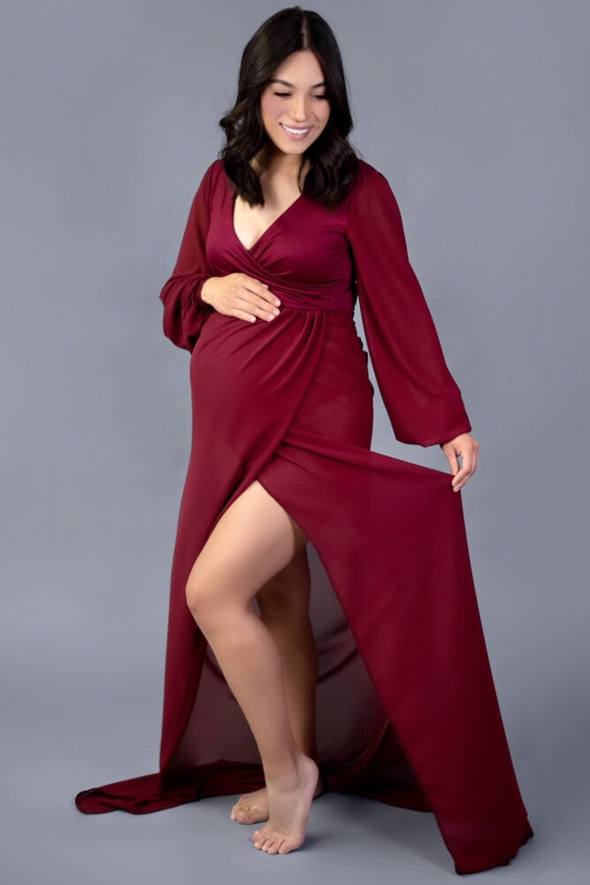 chiffon pregnancy gown