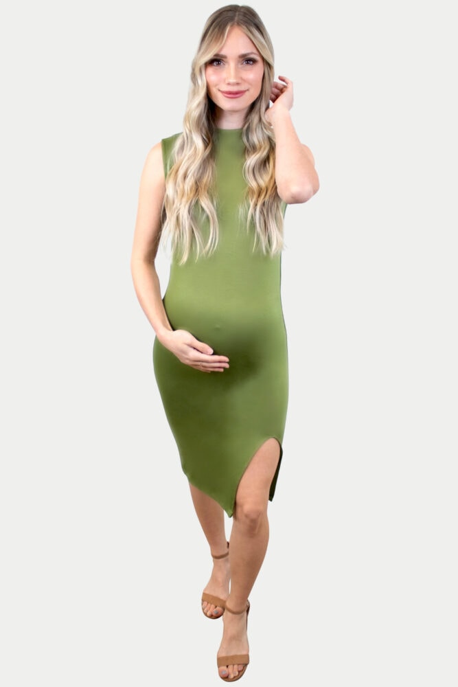 pregnancy dress with mock neck