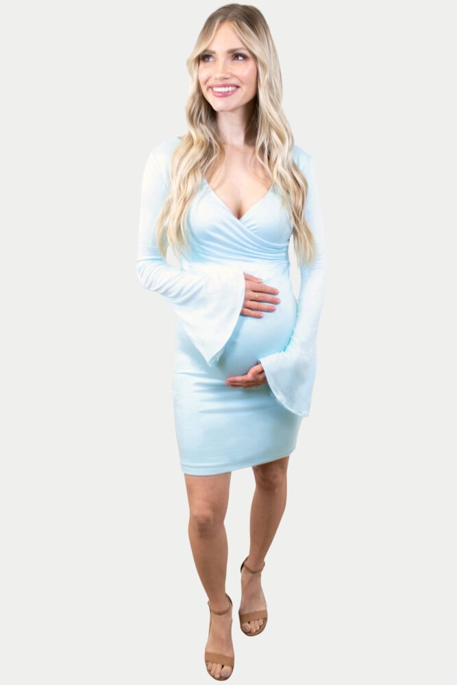 maternity dress with bell sleeves