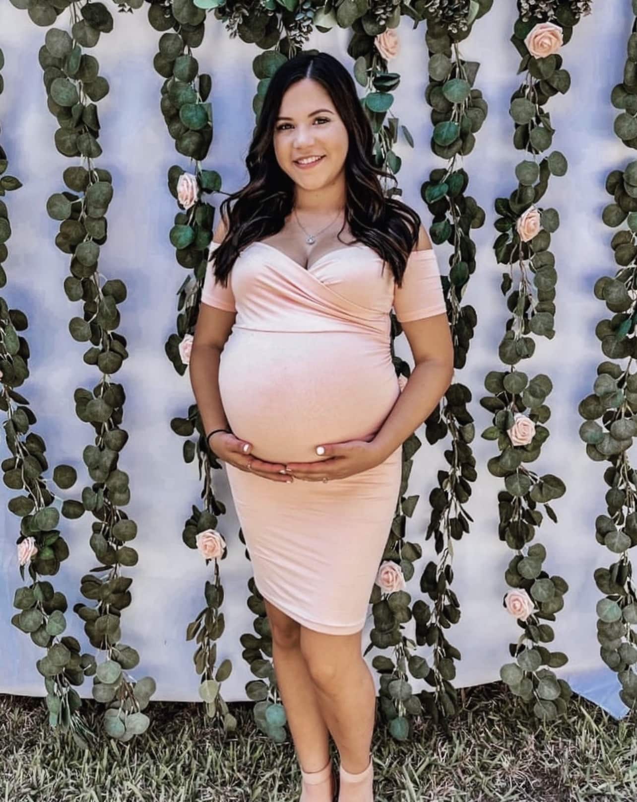 Pink Blush Maternity Baby Shower Dress