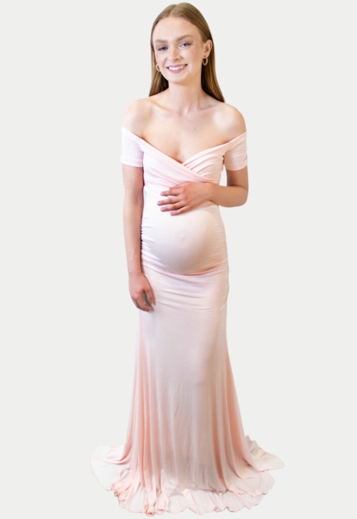 Off-the-Shoulder-Sweetheart-Flare-Maternity-Gown-with-Ruched-Sides-704x1024